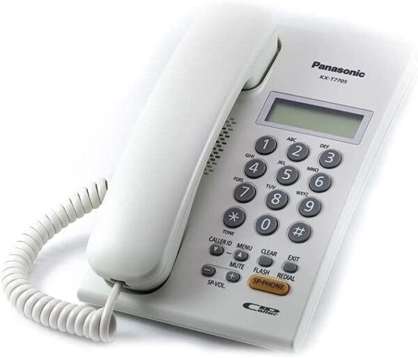 باناسونيك هاتف سلكي - KX-T7705 احصل على هاتف سلكي بجودة عالية من باناسونيك - KX-T7705. تصميم أنيق وسهل الاستخدام لتجربة اتصال مريحة.